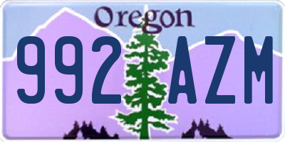OR license plate 992AZM