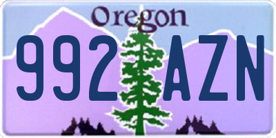 OR license plate 992AZN
