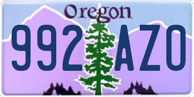 OR license plate 992AZO