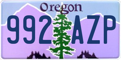 OR license plate 992AZP
