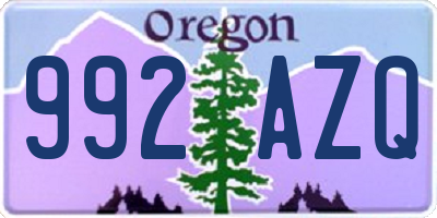 OR license plate 992AZQ