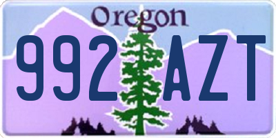 OR license plate 992AZT
