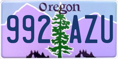OR license plate 992AZU