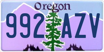 OR license plate 992AZV