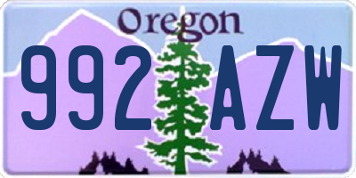 OR license plate 992AZW