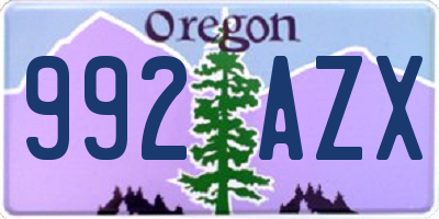 OR license plate 992AZX