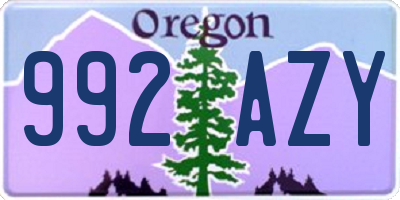 OR license plate 992AZY