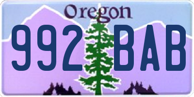 OR license plate 992BAB