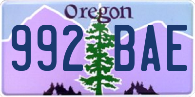 OR license plate 992BAE
