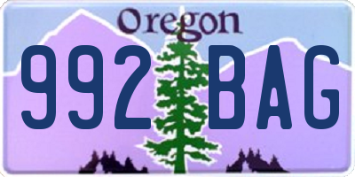 OR license plate 992BAG