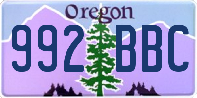 OR license plate 992BBC