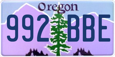 OR license plate 992BBE
