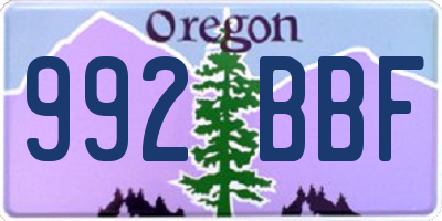 OR license plate 992BBF