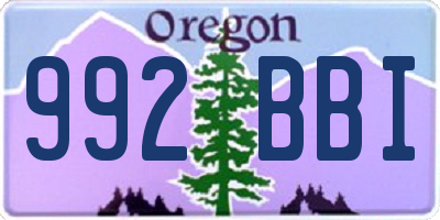 OR license plate 992BBI