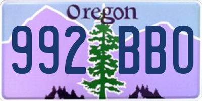 OR license plate 992BBO