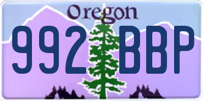 OR license plate 992BBP