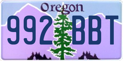OR license plate 992BBT