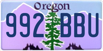 OR license plate 992BBU