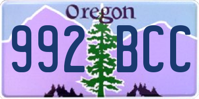 OR license plate 992BCC