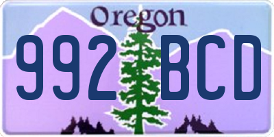 OR license plate 992BCD
