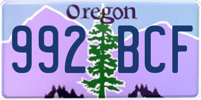 OR license plate 992BCF
