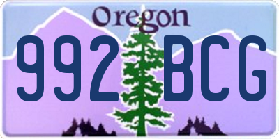 OR license plate 992BCG