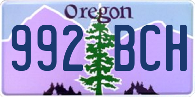 OR license plate 992BCH