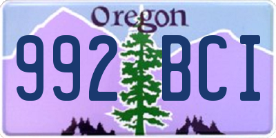 OR license plate 992BCI