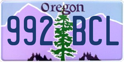 OR license plate 992BCL