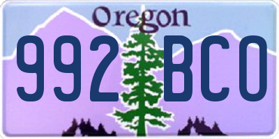 OR license plate 992BCO