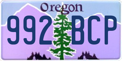 OR license plate 992BCP