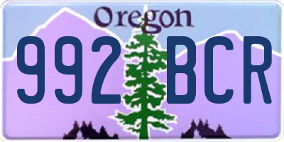 OR license plate 992BCR