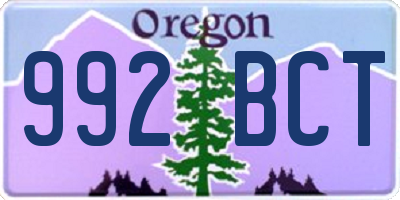 OR license plate 992BCT