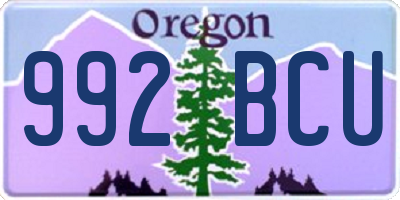 OR license plate 992BCU