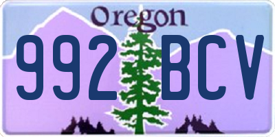 OR license plate 992BCV