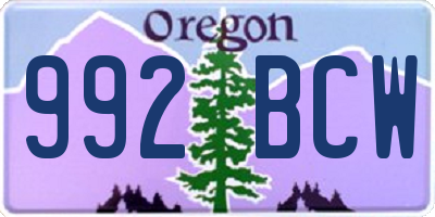 OR license plate 992BCW