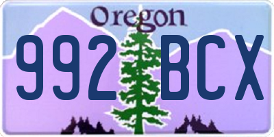 OR license plate 992BCX