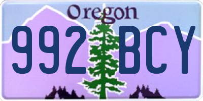 OR license plate 992BCY
