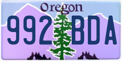 OR license plate 992BDA