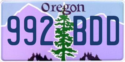 OR license plate 992BDD