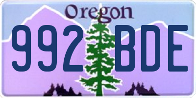 OR license plate 992BDE