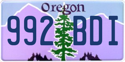 OR license plate 992BDI