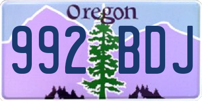 OR license plate 992BDJ