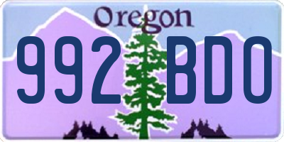 OR license plate 992BDO