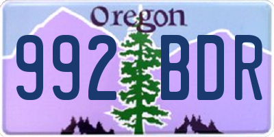 OR license plate 992BDR
