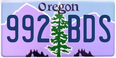 OR license plate 992BDS