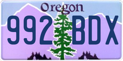 OR license plate 992BDX