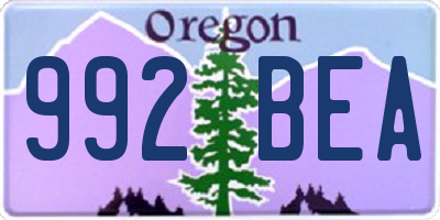 OR license plate 992BEA