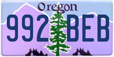 OR license plate 992BEB