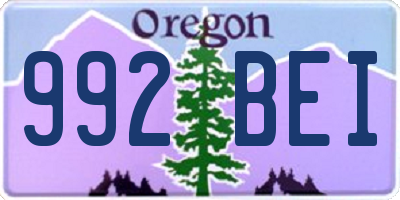 OR license plate 992BEI